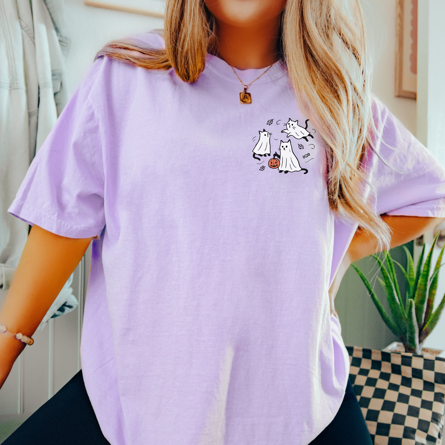 Pumpkin Ghost Cats Tee β Cute Halloween Cat Shirt