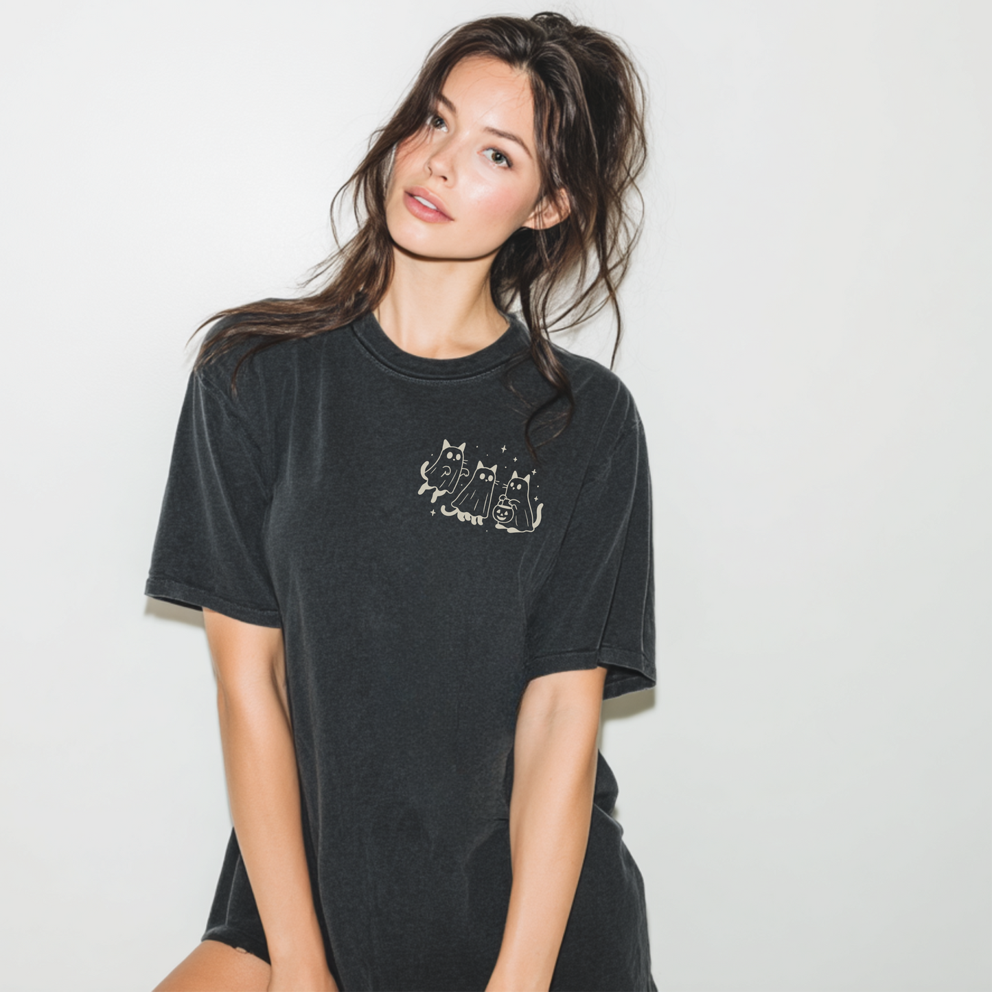 Ghost Cats Tee – Cute Halloween Cat Shirt