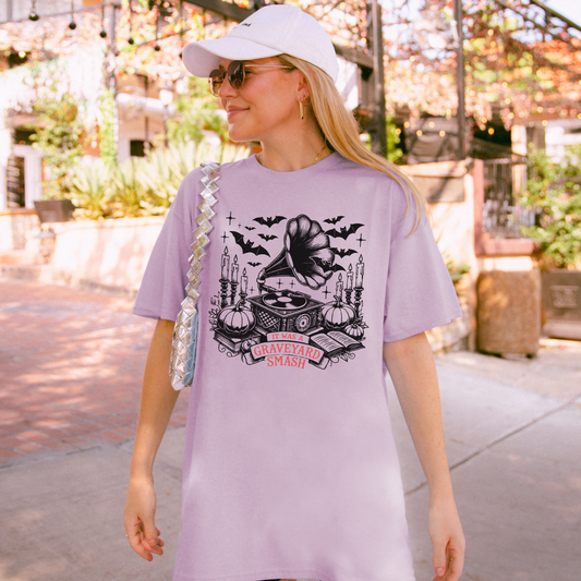 Graveyard Smash Tee – Vintage Halloween Music Graphic Shirt