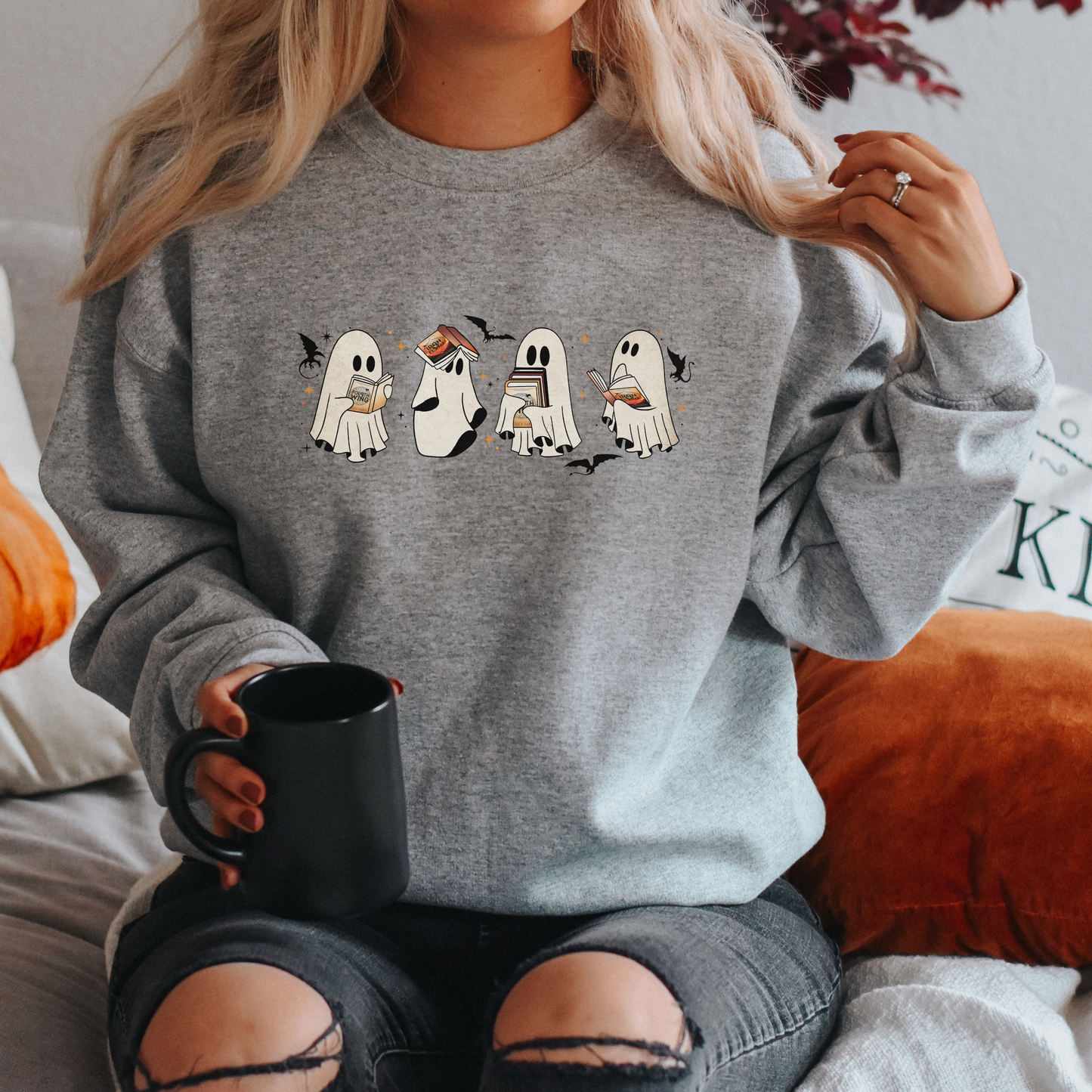 Fantasy Ghost Sweatshirt – Spooky Cute Bookish Halloween Crewneck