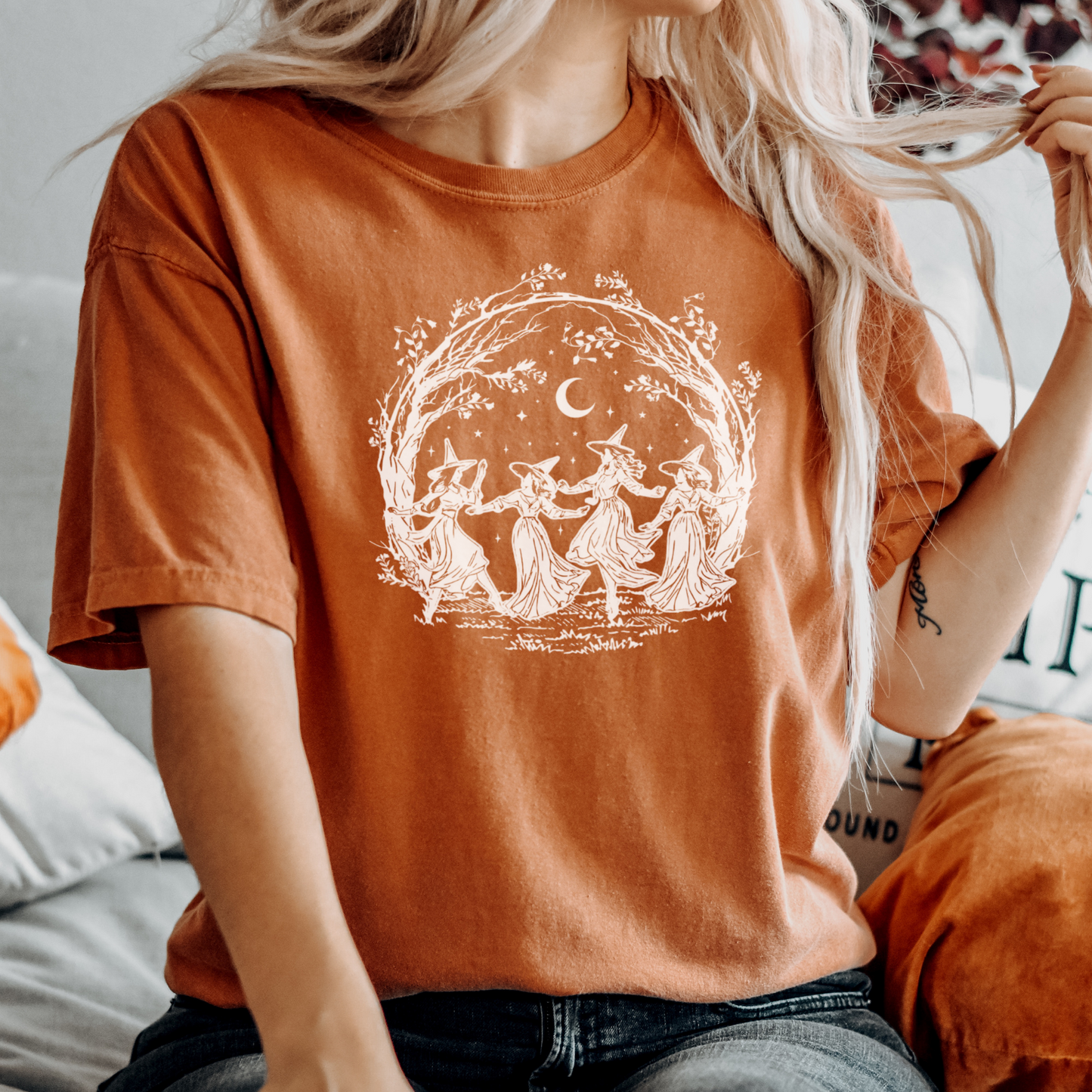 Dancing Witches Tee – Vintage Witchy Halloween Shirt