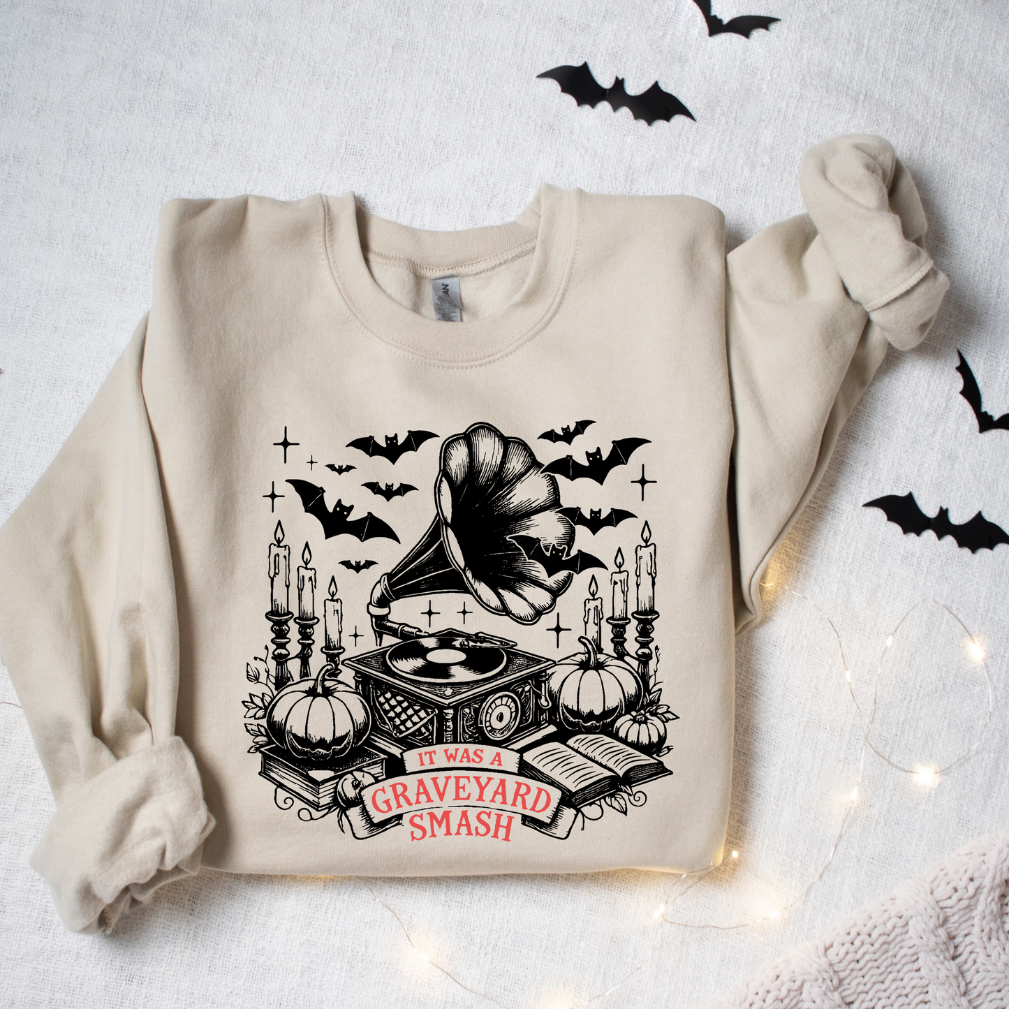 Graveyard Smash Sweatshirt – Vintage Halloween Music Crewneck