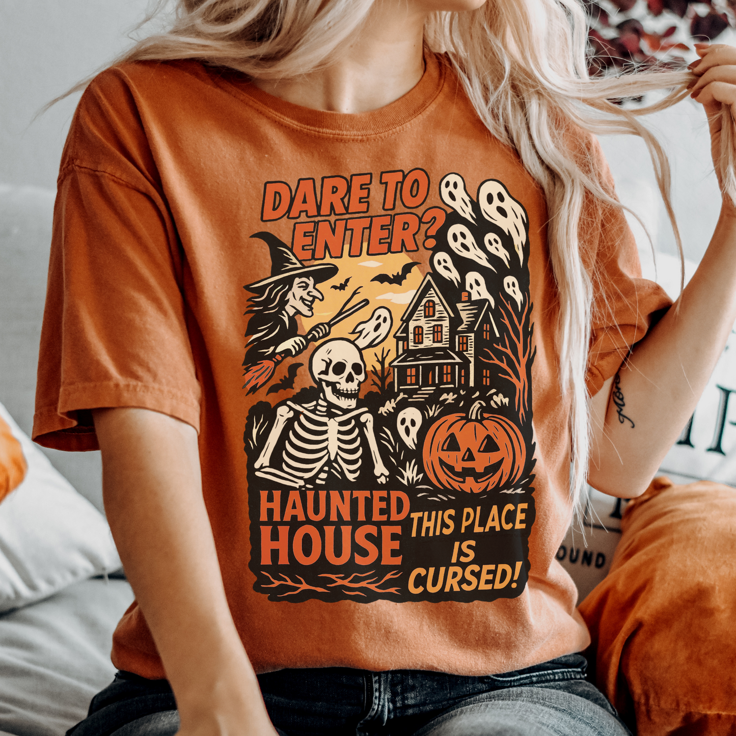 Haunted House Tee – Dare to Enter Spooky Halloween Shirt
