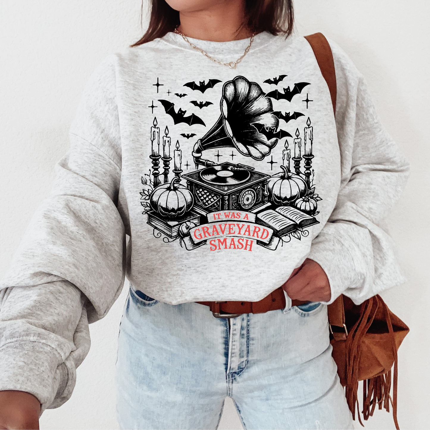 Graveyard Smash Sweatshirt – Vintage Halloween Music Crewneck
