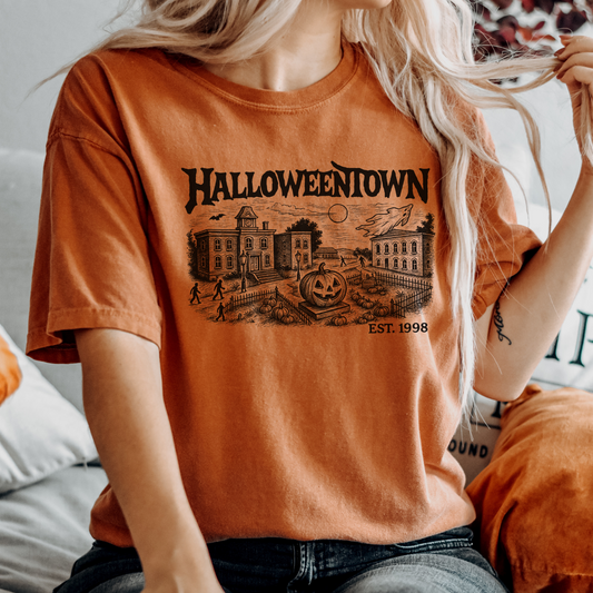 Spooky Town Tee – Haunted Village Halloween