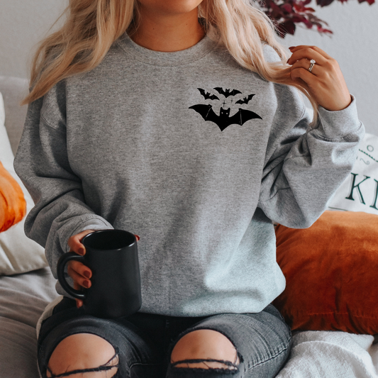 Minimalist Bat Sweatshirt – Spooky Season Cozy Crewneck
