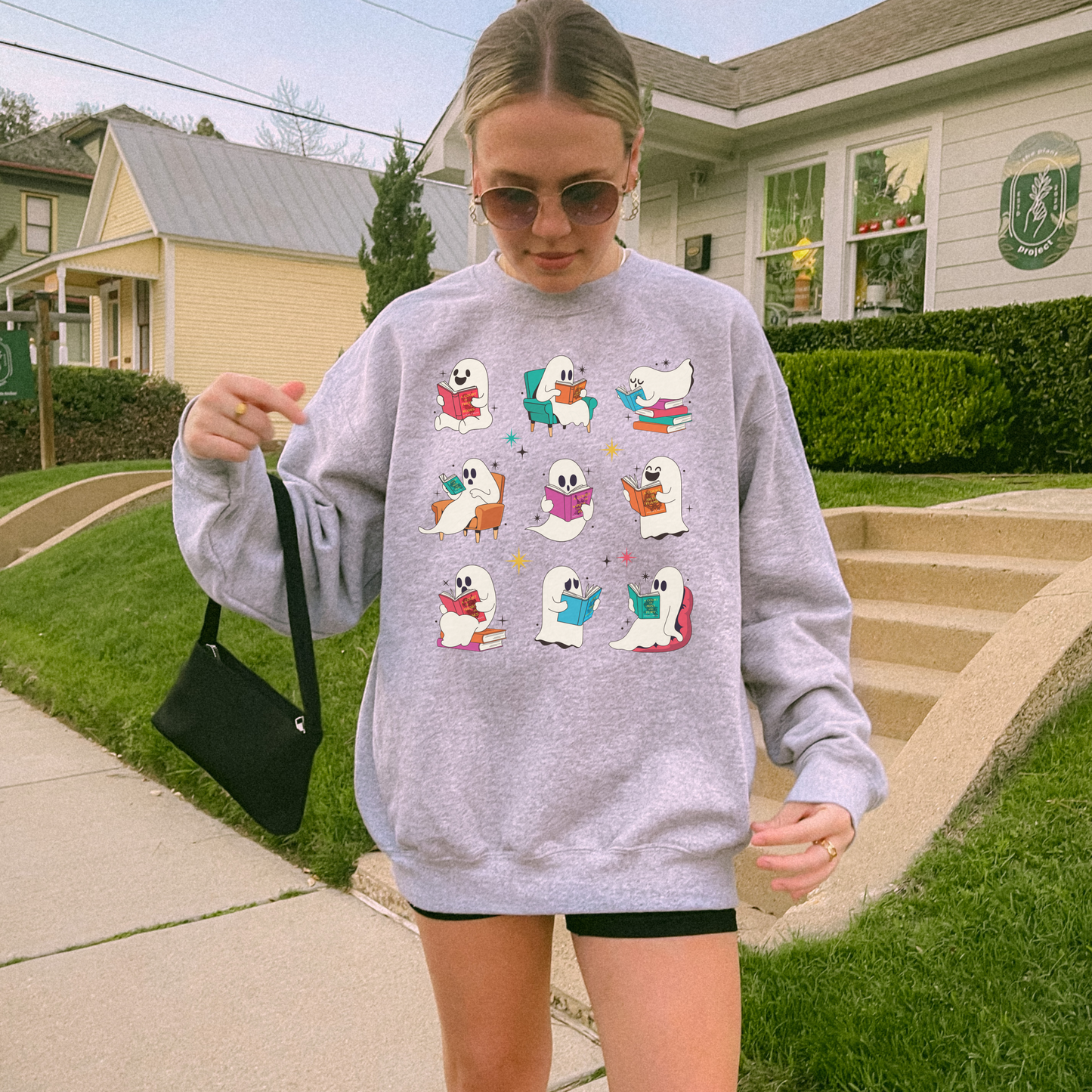 Ghost Readers Sweatshirt – Cozy Spooky Season Book Lover Crewneck