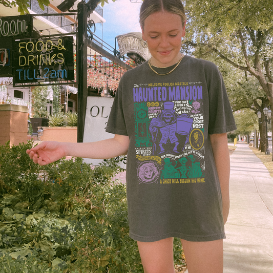 Haunted Manor Tee – Vintage Spooky Spirits Halloween Shirt
