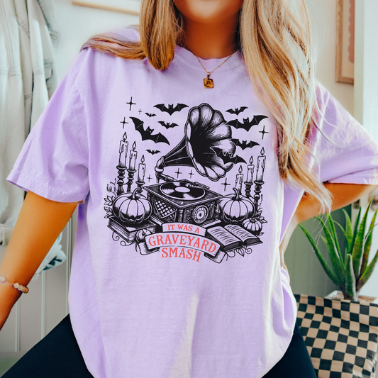 Graveyard Smash Tee – Vintage Halloween Music Graphic Shirt