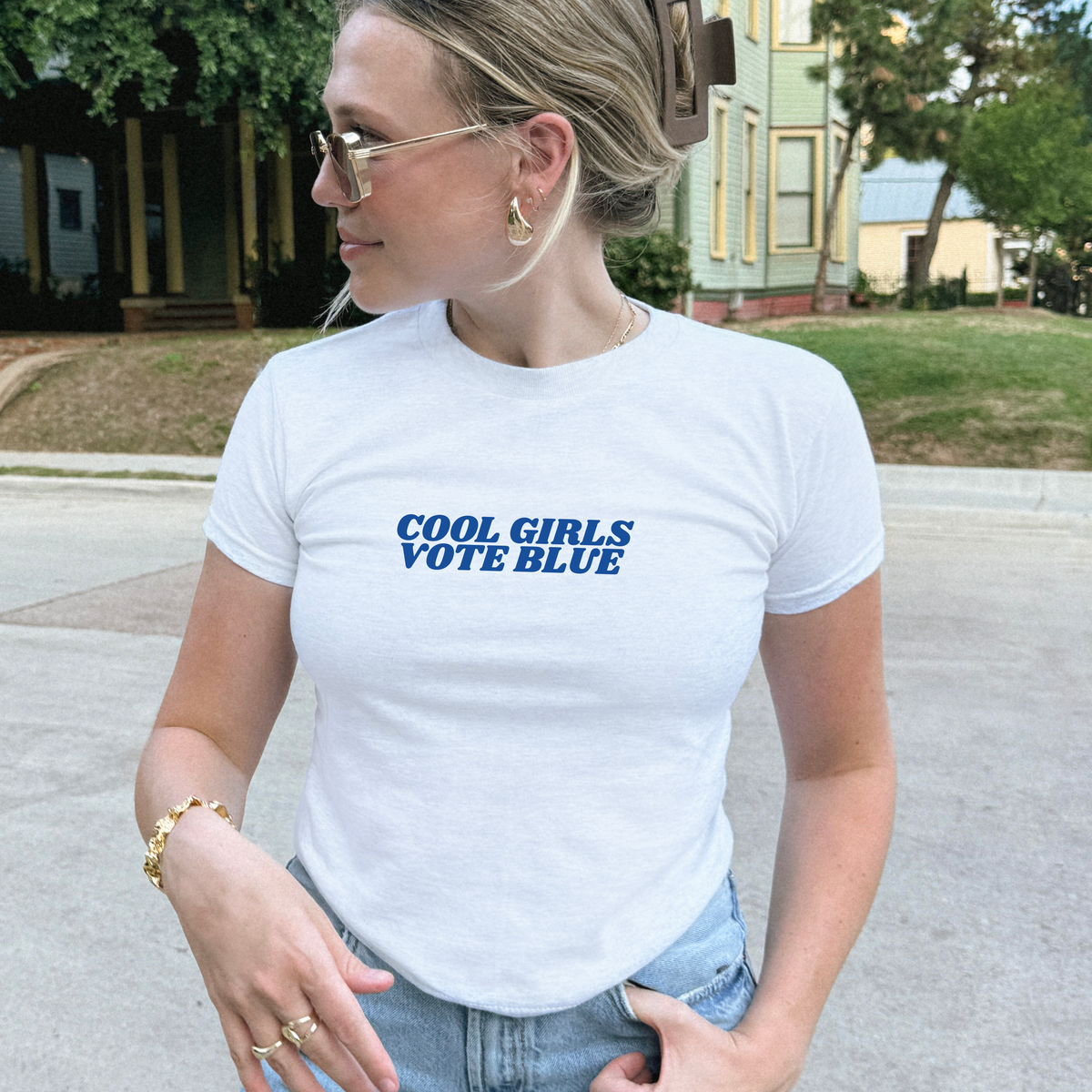Cool Girls Vote Blue Baby Tee