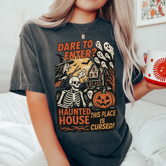 Haunted House Tee – Dare to Enter Spooky Halloween Shirt
