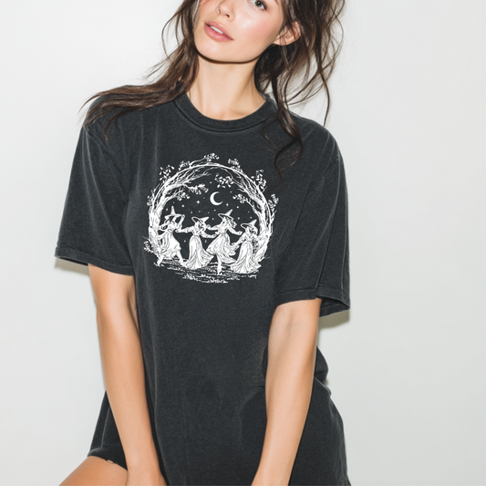 Dancing Witches Tee – Vintage Witchy Halloween Shirt