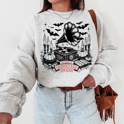 Graveyard Smash Sweatshirt – Vintage Halloween Music Crewneck