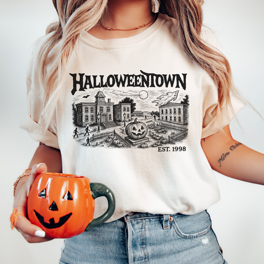 Spooky Town Tee – Haunted Village Halloween