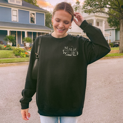 Ghost Cats Sweatshirt – Cozy Halloween Cat Crewneck