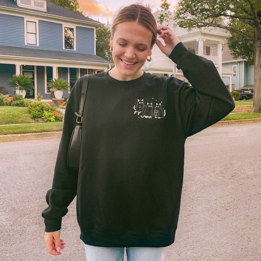 Ghost Cats Sweatshirt – Cozy Halloween Cat Crewneck