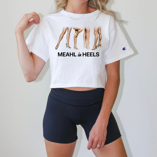 MEAHL in HEELS Cropped Tee (White)