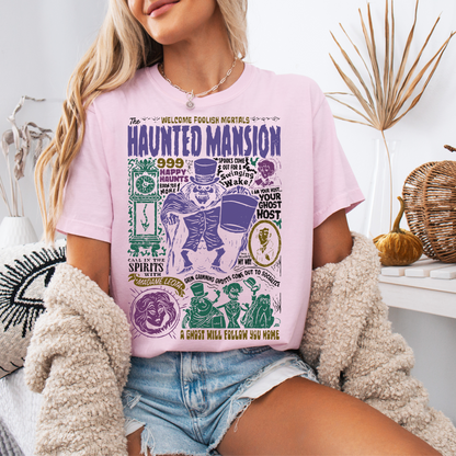 Haunted Manor Tee – Vintage Spooky Spirits Halloween Shirt