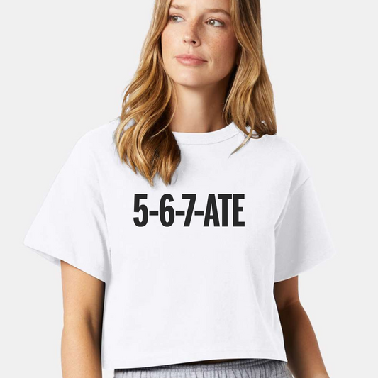 5-6-7-ATE Cropped Tee (White)