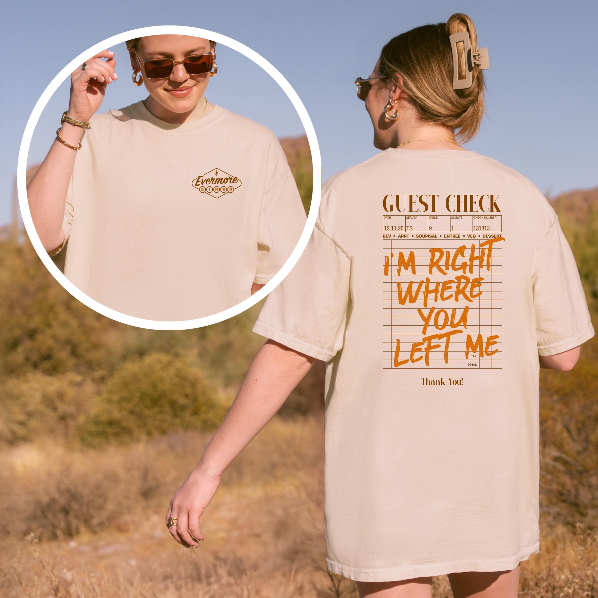 Left Behind At The Restaurant Retro Guest Check Diner Tee