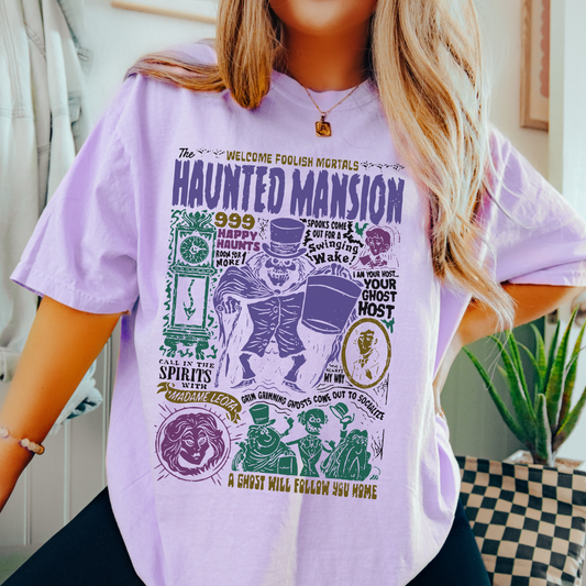 Haunted Manor Tee – Vintage Spooky Spirits Halloween Shirt